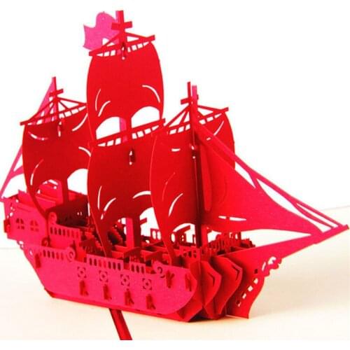 3D Pop Up Greeting Card Handmade Ship Birthday Easter Anniversary Christmas-Y102
