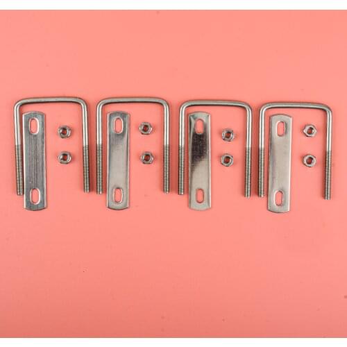 4 Sets 304 Stainless Steel Square U-Bolts M6 50mm Inner Width With Nut Plate For Boat Plumbing Home Industrial Applications