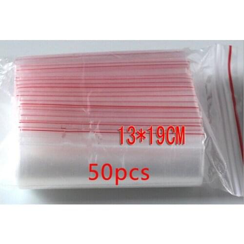 50pcs 13x19cm pe transparent travel gift packaging bags plastic bag for necklace/jewelry diy custom ziplock clear self seal bag