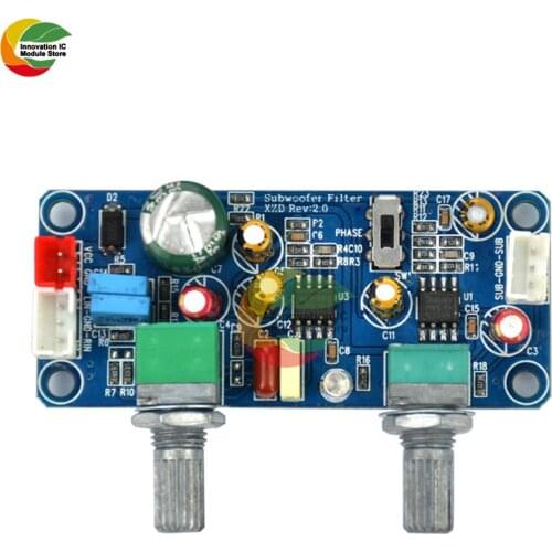 DC 9-32V NE5532 Low Pass Filter Bass Subwoofer Preamp Amplifier Board Single Power Supply Mono or Two-Channel Audio 12V 24V