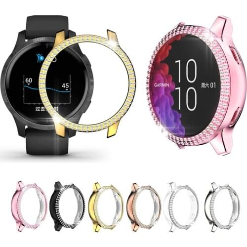 Diamond Glitter PC Hard Edge Case Protector Bling Shell Frame For Garmin Venu Watch Protective Bumper Full Cover Accessories