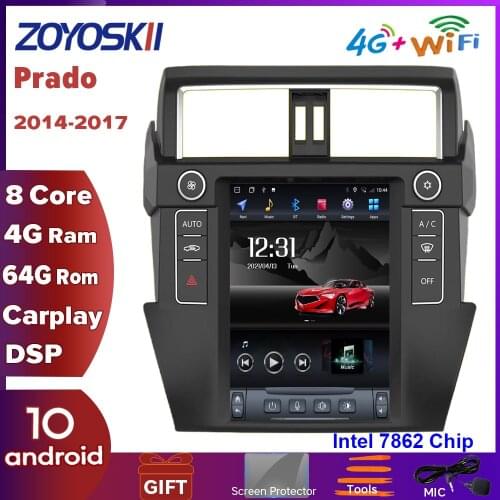 ZOYOSKII Android 9.1 9.7 inch vertical screen CAR Radio GPS bluetooth for Toyota Prado 2014-2017