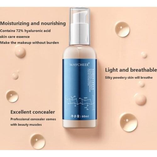 60Ml Hyaluronic Acid bb Cream Skin Care Liquid Foundation for Whitening Brightening Hydrating Concealer Dry Skin Korean Cosmetic
