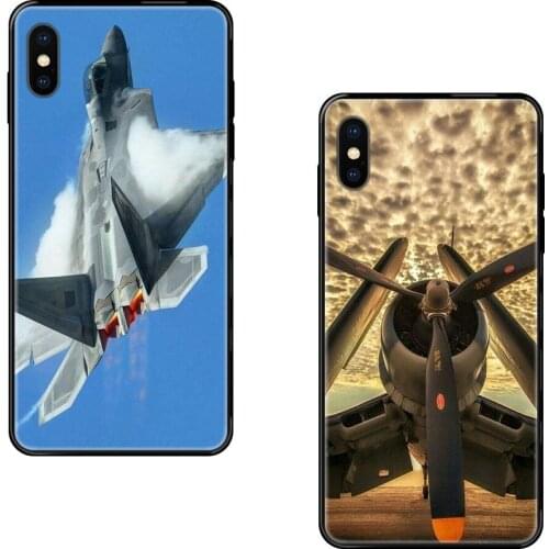 For Apple iPhone 11 12 Pro 5 5S SE 5C 6 6S 7 8 X XR XS Plus Max Fighting Falcon Fighter Aircraft War Plane Quick Black Soft TPU