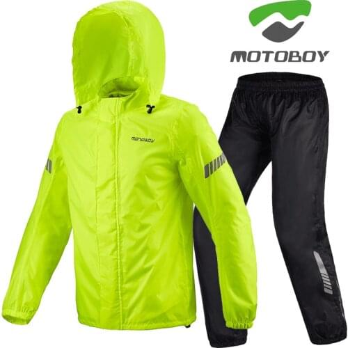 MOTOBOY Stylish Cool Yellow Black PU Rainproof Outdoor Camping Sport Jacket and Pants/ Motorcycle Waterproof Riding Raincoat Set