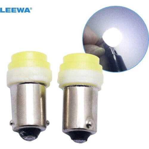 LEEWA 50PCS White Car 1.5W Interior LED BA9S T4W Ceramic LED Bulb Reading Light Lamp Bulb Styling Lamp DC12V #CA4647