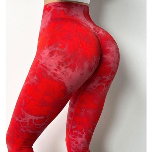 Printed Pants Tie Dye Women Sexy Leggings Leopard Peach Hip Up Workout Tights Gym Pants Seamless Leggings High Waist Pants Women