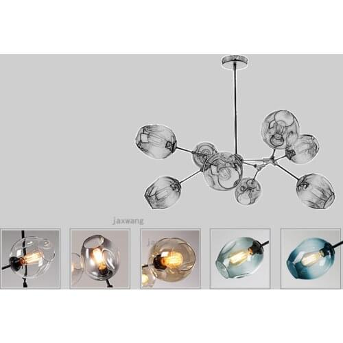 Nordic Style Living Room Loft Chandeliers Postmodern LED Glass Chandelier Lighting Pendant Lustre Bedroom Ceiling Chandelier