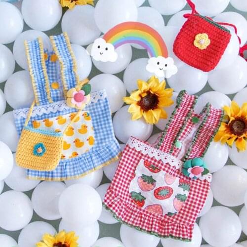 Cute Dog Clothes Summer Plaid Dog Shirt Pet Dress Chihuahua Puppy Pets Clothing For Small Medium Dogs Shirt With Bag Ropa Perro