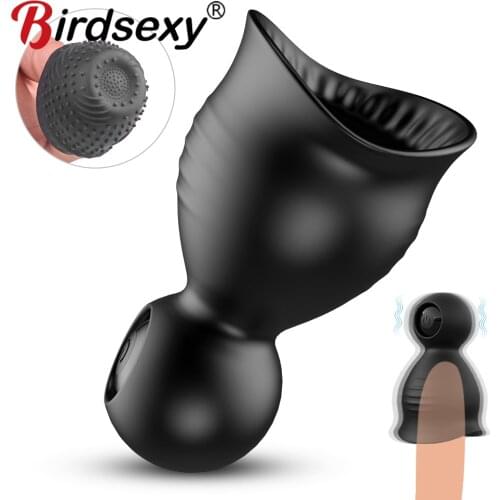 Blowjob Male Masturbator for Men Penis Delay Trainer Electric Pulse Vibrator Automatic Oral Climax Glans Massager Pussy Sex Toys