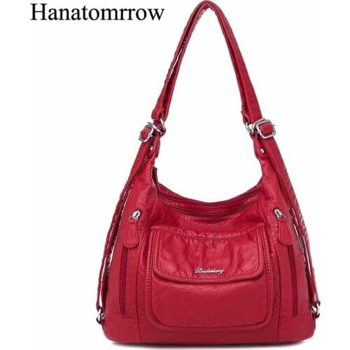 Soft Pu Leather Handbags For Women Shoulder Bags Ladies Multifunctional Luxury Handbags Famous Brand Women Bags Designer