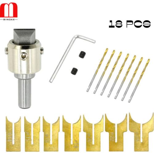 18Pcs Wooden Beads Drills Bit Knife Set 14-25mm Carbide Bit Ball Blade Wooden Bead Maker DIY Wood Ball Woodworking Tools Kit