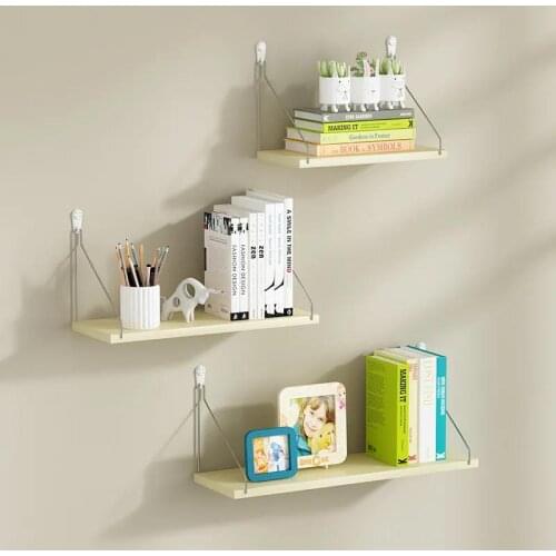 Wall Shelf Free Punch Hole Wall Hanging Wrought Iron Living Room TV Wall Decoration Bedroom Wall Bookshelf Word Partition