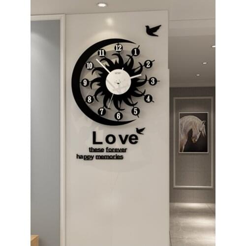 Nordic creative personality wall clock living room trend table home bedroom living room fashion atmosphere mute quartz clock