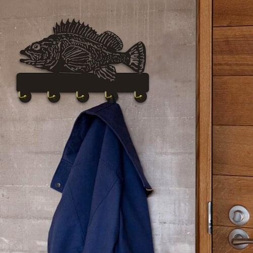 Rock Fish Shape Design Coat Wall Hooks Coat Hanger Clothes Hats Robe Hook Towel Hooks Keys Holder Kitchen Decor Hook