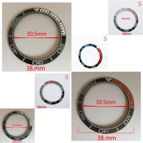 New 38mm High Quality Black/orange Ceramic Bezel Insert For Sea master SKX007 SKX009 Divers Mens Watches Luminous pip