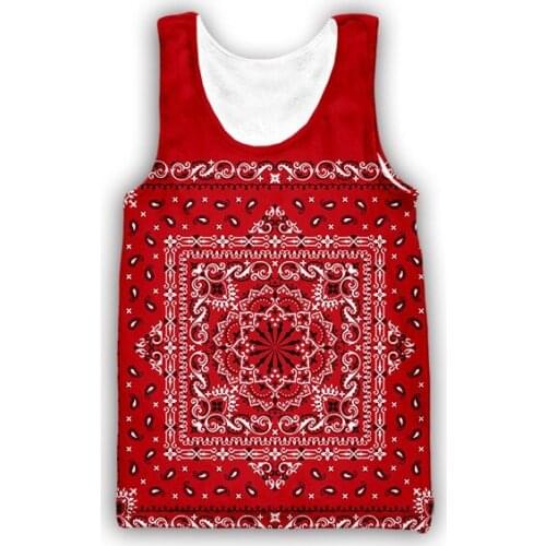 New 3D Printing Bandana Fashion Men Women Tracksuits Crewneck Hip Hop Vest Size S-5XL Mesh Top