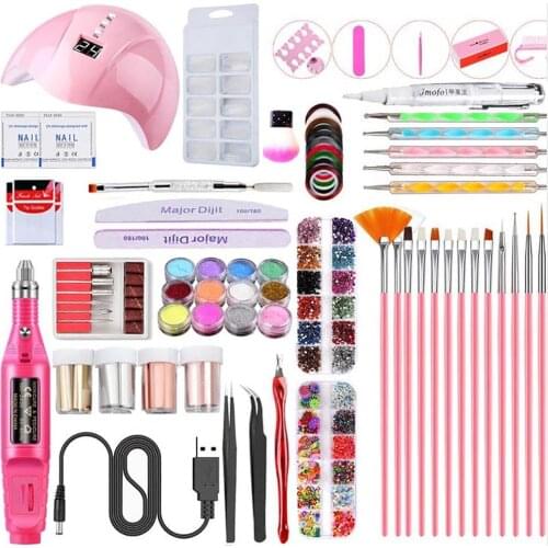 New UV LED Lamp Dryer USB Nail Polishing Kit Manicure Brush Sticker Art Tools Set This is a complete portable nail art kit Tools