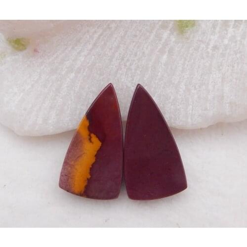 New Arrival!! Sale Natural Mookite Jasper Gemstone women earring beads Cabochon pair,Popular jewelry,26x13x3mm,3.6g