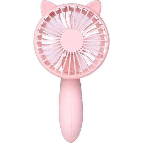 New cute cartoon totoro squirrel holding rotating fan outdoor gift convenient mini charging fan