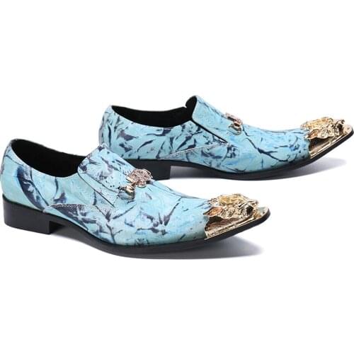 Italian Style Luxury Men Shoes Steel Toe Claquette Shoes Slip On Genuine Leather Formal Dress Shoes Men For Party buty meskie 47