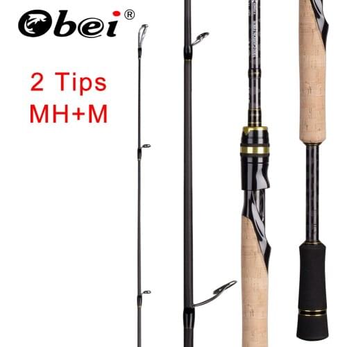 Obei Casting Spinning Fishing Rod 2.1 2.4m M/MH Travel Street Bait 2tips Fast Rod Vara De Pesca 13-39g Fishing Rod
