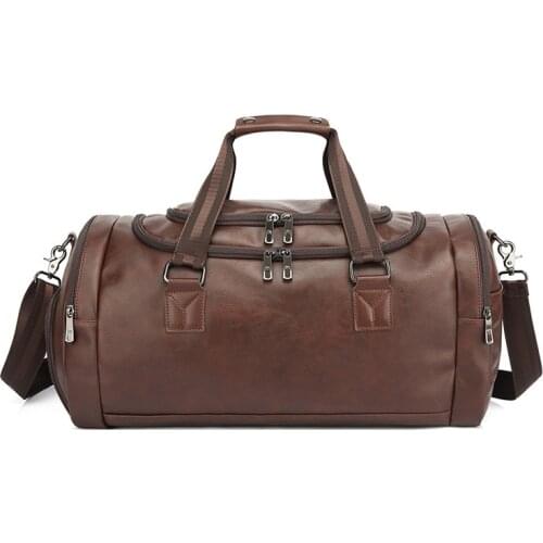 Sports Fitness Bags for Men Gym PU Handbag Travel Duffle Luggage Waterproof One Shoulder Crossbody Bag Men Outdoor Weekend Blosa