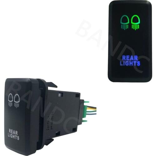 GREEN & BLUE Led Lamp, Car REAR LIGHTS Rocker Push Switch with Jumper Wires for Toyota Hilux KUN26R, GGN15R, GGN25R 2005-Current