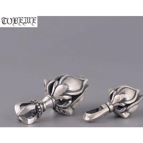 100% 990 Silver Lotus Flower Pendant vintage pure silver Lotus Pendant Bohemia Lotus Charm