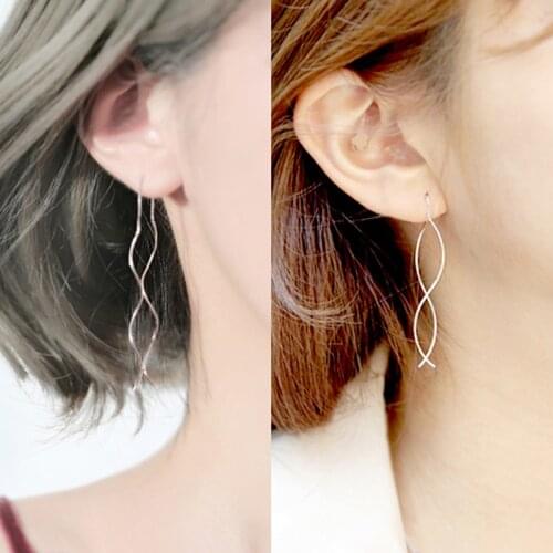 DreamySky 100% Real Silver Color Tassel Long Line Earrings For Women Party Jewelry Gift Pendientes