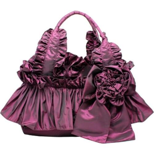 Women Bags Flowers and Lace Pleated Ruffes Lolita Bags