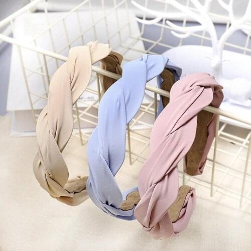 New Fashion Women Headband Solid Cloth Multi-layer Cross Knot Hairband Summer Autumn Hair Accessories Adult