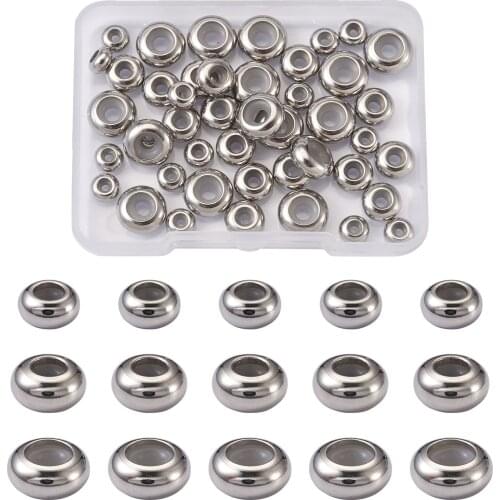 1 Box 304 Stainless Steel Round Beads for DIY Necklace Bracelet Jewelry Making Crafts Handmade Stainless Steel Color