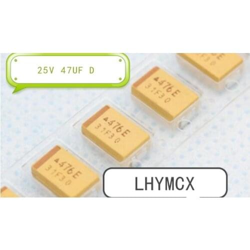 10PCS D 476 25V 47UF 25V SMD 25V47UF 7343 47UF25V