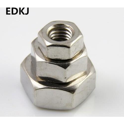 10pcs/lot Metric thread DIN934 M2 M2.5 M3 M4 M5 304 Stainless Steel Hex Nuts