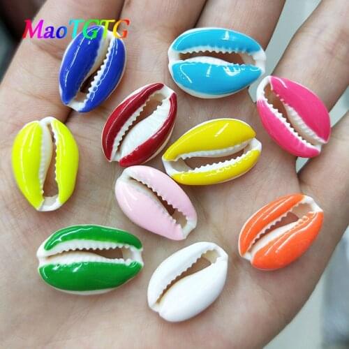 10pcs/lot Oil Dripping Shell Beads For Jewelry Making Necklace Bracelet 18-20mm Mixcolor Sliced Shell Beads Accessories Wholesal