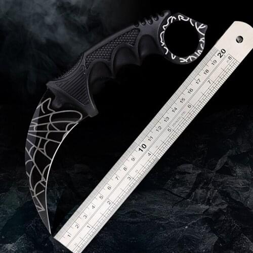 2Pcs/Lot cs go Karambit Knife Fixed Blade Knife with Sheath Survival Tactical Outdoor Camping Hunting Knives EDC Defense Tool