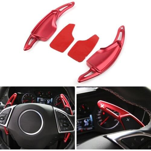 2pcs Car Steering Wheel Shift Paddle Shifter Extension Direct Shift Gear For Chevrolet Camaro LS LT 2016 2017 2018 CNC Aluminum