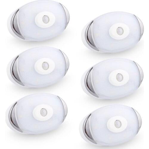 3/6PCS 2835 LED Night Light Motion Sensor Night lamp Wireless Battery Powered Detection Wall Lamp For Kitchen Cabinet Wardrobe