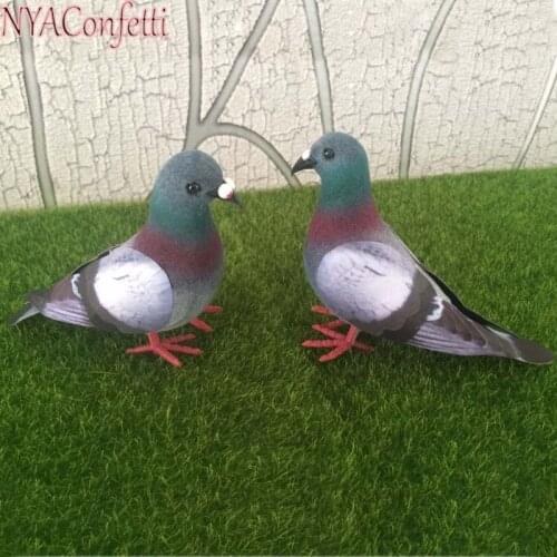 5PCS Doves,12*5*10CM Decorative Flocking Dove Artificial Foam Paper Birds With Foot,Craft Bird Home Decor,Wedding Decorations