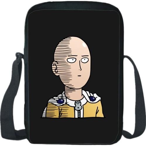 Anime One Punch Man Shoulder Bags Teen Messenger Bags Saitama Genos Crossbody Rucksack Boys Girls Shoulder Bookbag