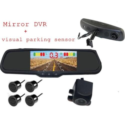 Car DVR Detector parking Review Mirror DVR Digital Video Recorder Auto Camcorder Dash Cam FHD 1080P With 4 Parking Sensor