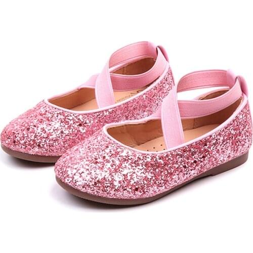 Girls Ballet Flats Baby Dance Party Girls Shoes Glitter Children Shoes Gold Bling Princess Shoes 3-12 years Kids Shoes