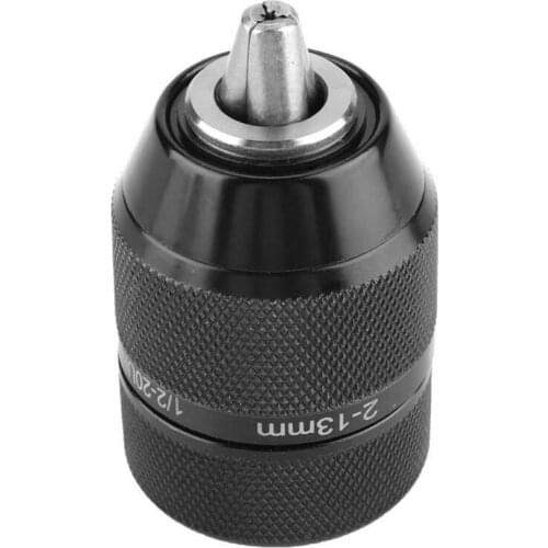 Keyless Drill Chuck Adapter 1/2-20UNF Mount 2-13mm Self-Tighten Hand Drill Chuck Impact Driver Converter