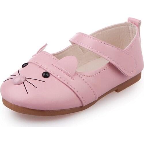 Big Girls Princess Cute Cat Shoes Baby Kids Cute Shoes Daughter Non-slip Fashion Dress Party Casual Single Flats Children
