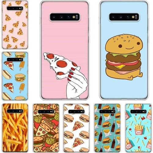 Cute food french fries burger pizza snack Phone Case For Samsung Galaxy A71 A70 A51 A50 A41 A40 A30 A21 A10 A01 A90 A20S A20E A1