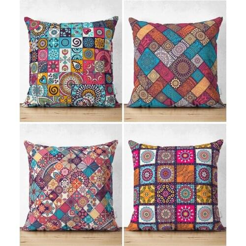 Decorative Rugs Patterned 4'Lü Double-Sided Suede Cushion Pillow Decorate Case Set Quality Stylish Home Garden Room Kitchen Gift Useful Colorful