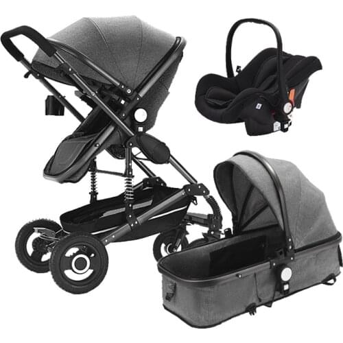 Baby Stroller 2 In 1 Folding Light Four Seasons Multifunction 3 In 1 High Landscape Stroller Free Shipping