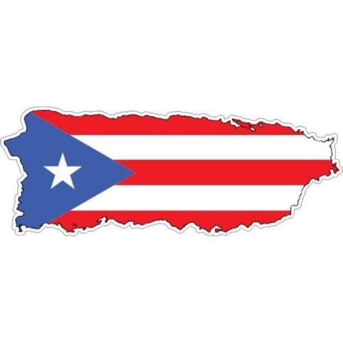 Puerto Rico Porto Flag Map Car Stickers Decal Funny Window Rear Other Vehicle Car Decorative KK16*6cm