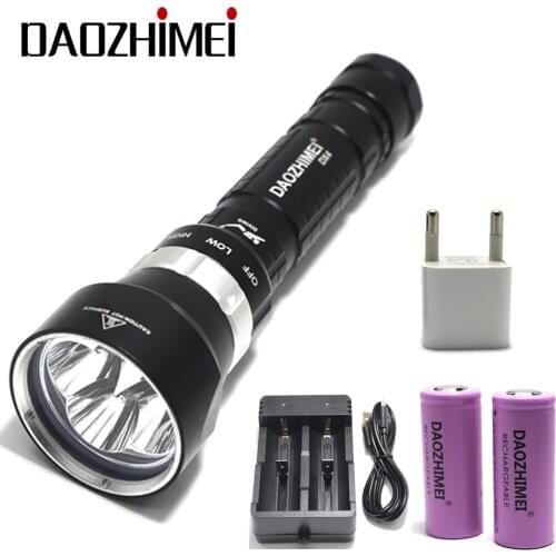 8000LM Underwater Dive Light led flashlight 5*L2 Diving lamp Torch Waterproof Lighting Lantern+2x6800MA 26650 Battery+charger